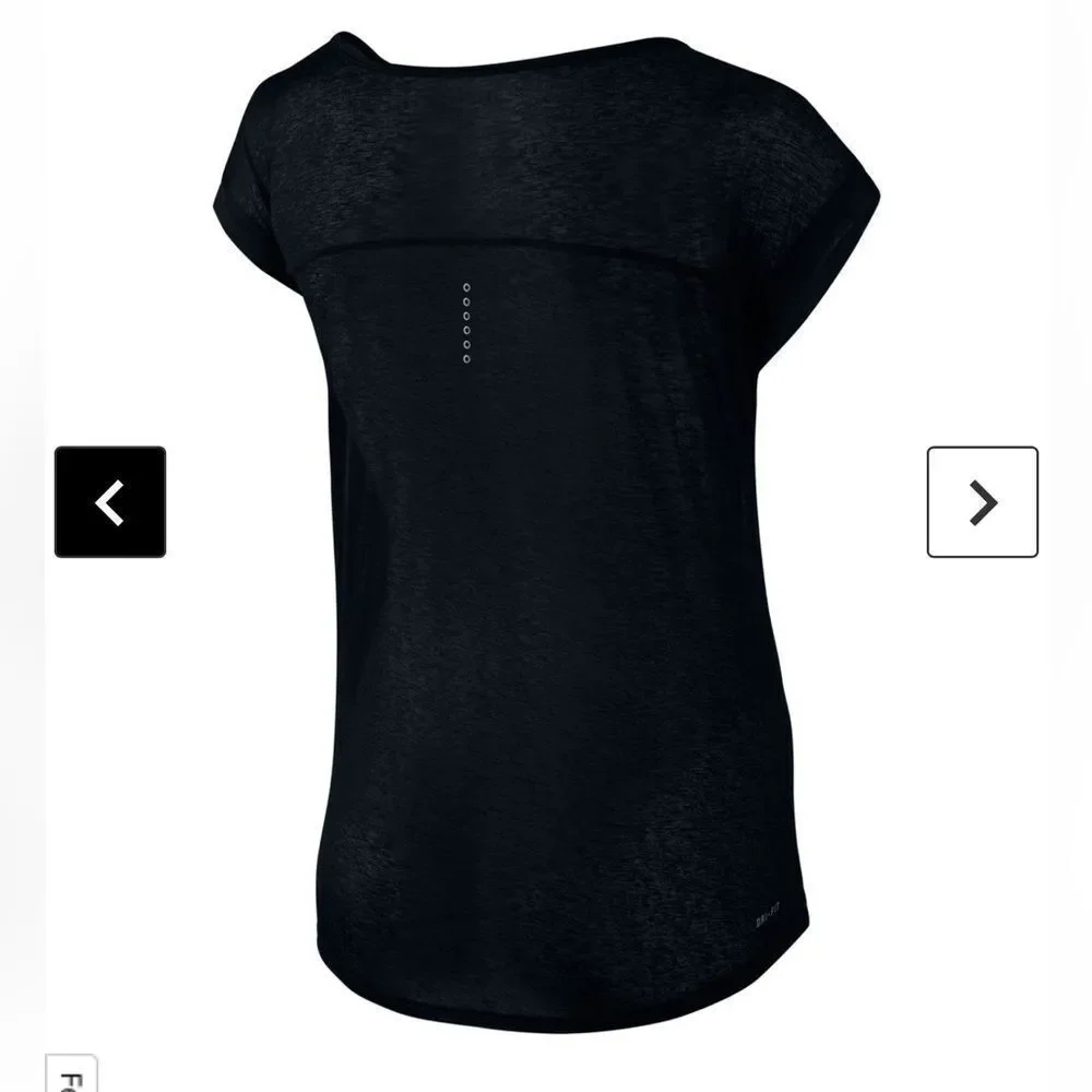 Nike Dri Fit Women's Cool Breeze Short Sleeve T Shirt in Black Size Large